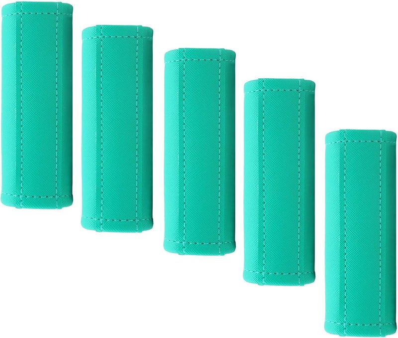 Gowraps Luggage Handle Wrap 5 Pack-Leather Luggage Handle Wraps for Suitcase/Handbag/Duffel Bag/Car Bright Luggage Identfier/Handle Covers/Grips Luggage Accessories for Travel 3.0 (Turqoise) - Image 1